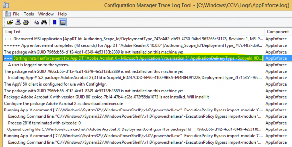 The Configuration Manager 2012 R2 Client is handling the application request / enforcement