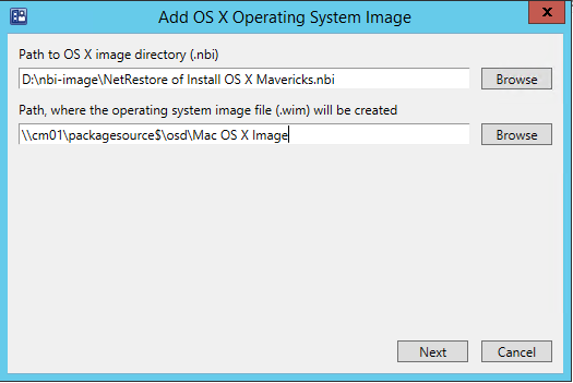 Adding a Mac Image to Configuration Manager 2012 R2