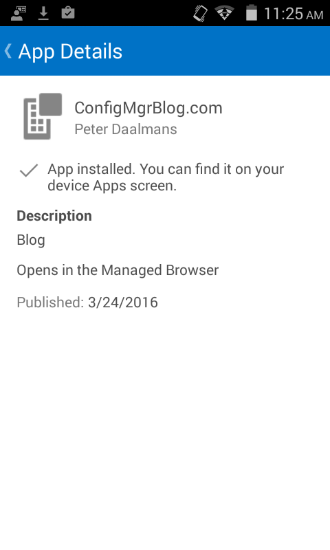Web app to be opened in Managed Browser